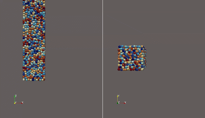 Granular flow of clum particles