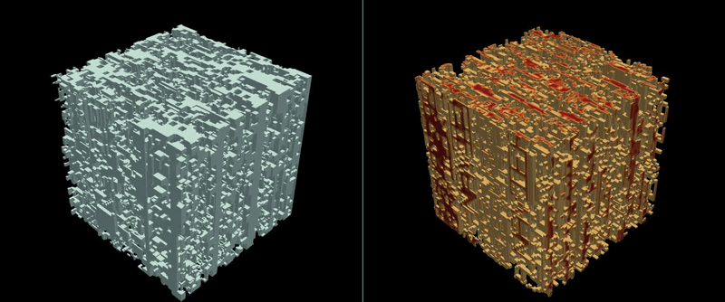 Visualization of a microstructure with NAVIER addition