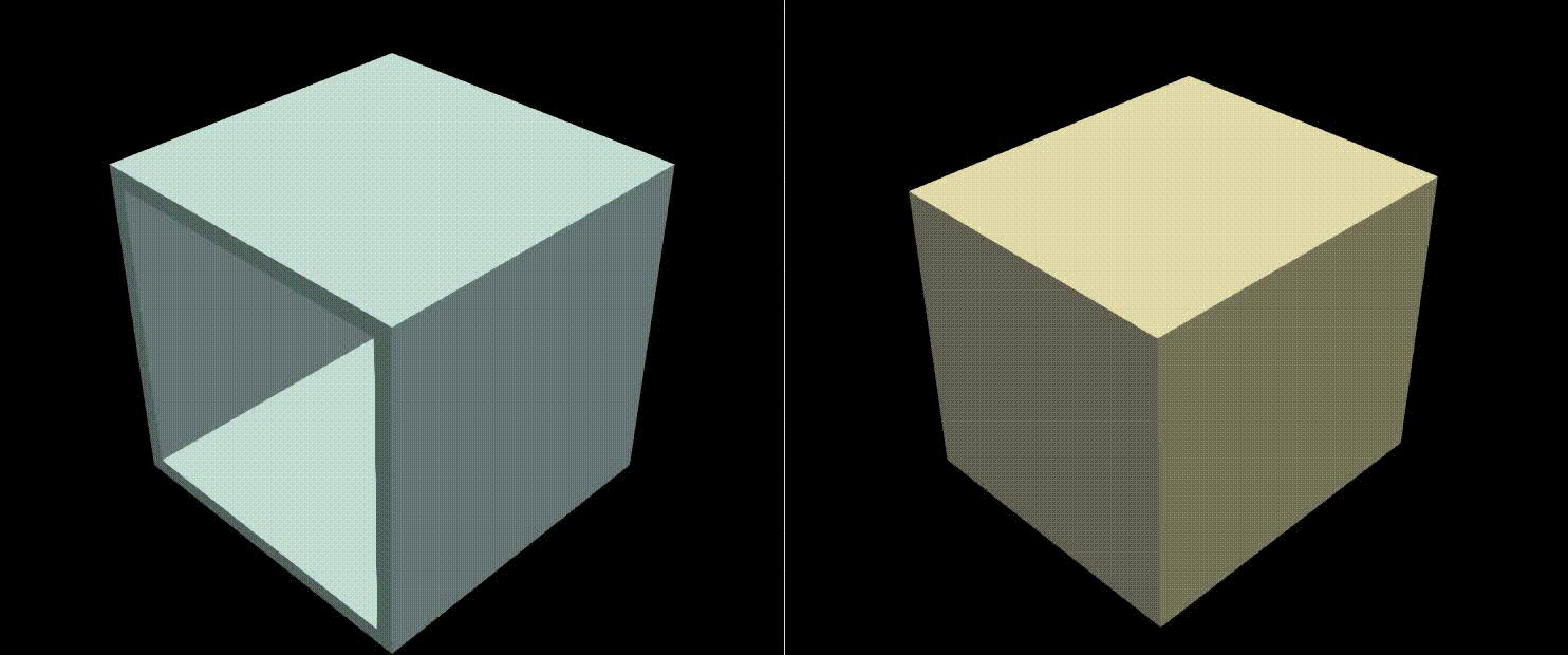 Visualization of a microstructure with a solid rectangular inclusion