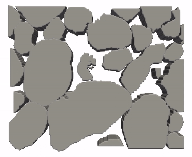2D Model of a digital rock under pressure-solution